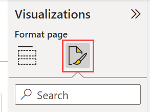 Cuplikan layar tab Format di panel Visualisasi.