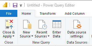 Cuplikan layar tombol Tutup dan Terapkan Power Query.