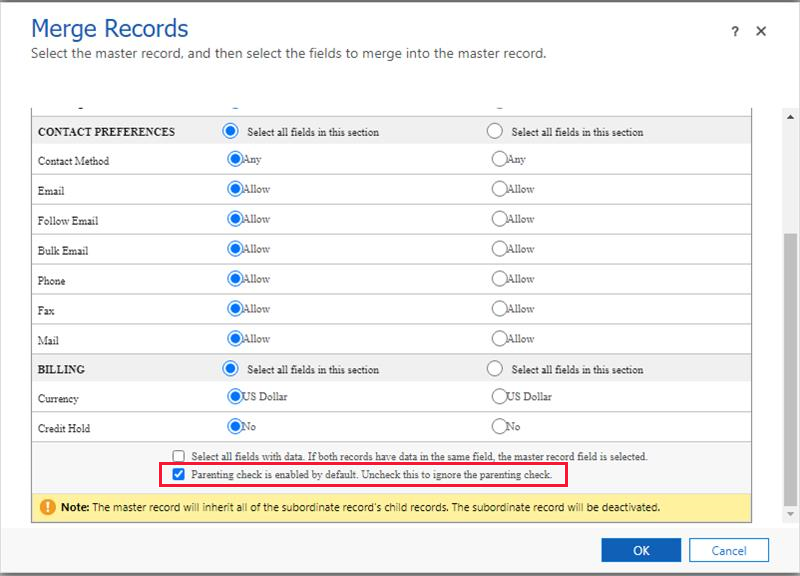 Kotak dialog Gabungkan rekaman.