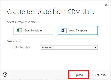 Klik Upload untuk membawa template ke aplikasi keterlibatan pelanggan.