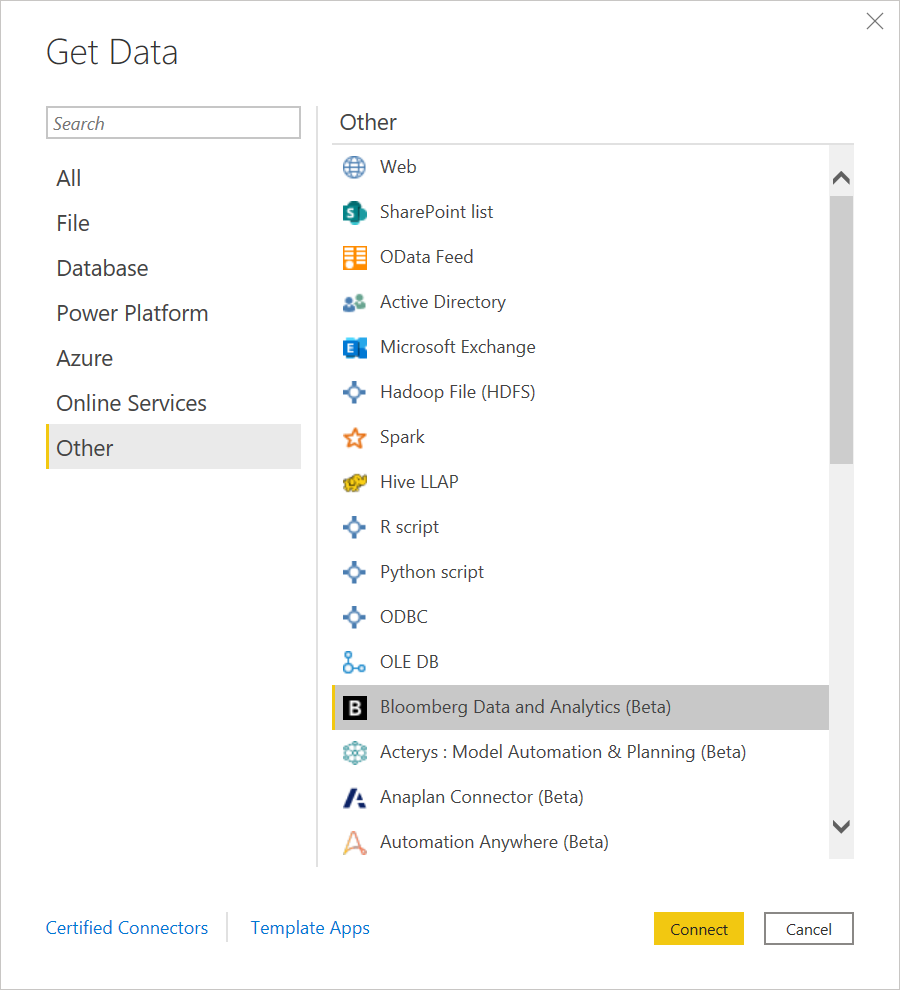 Dapatkan Data dari Bloomberg Data and Analytics.