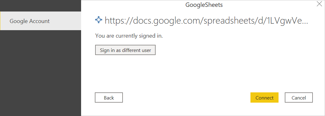 Koneksi ke Data Google Spreadsheet.