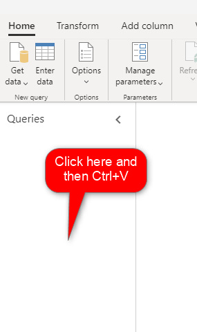 Tempelkan kueri atau folder ke dalam aliran data.