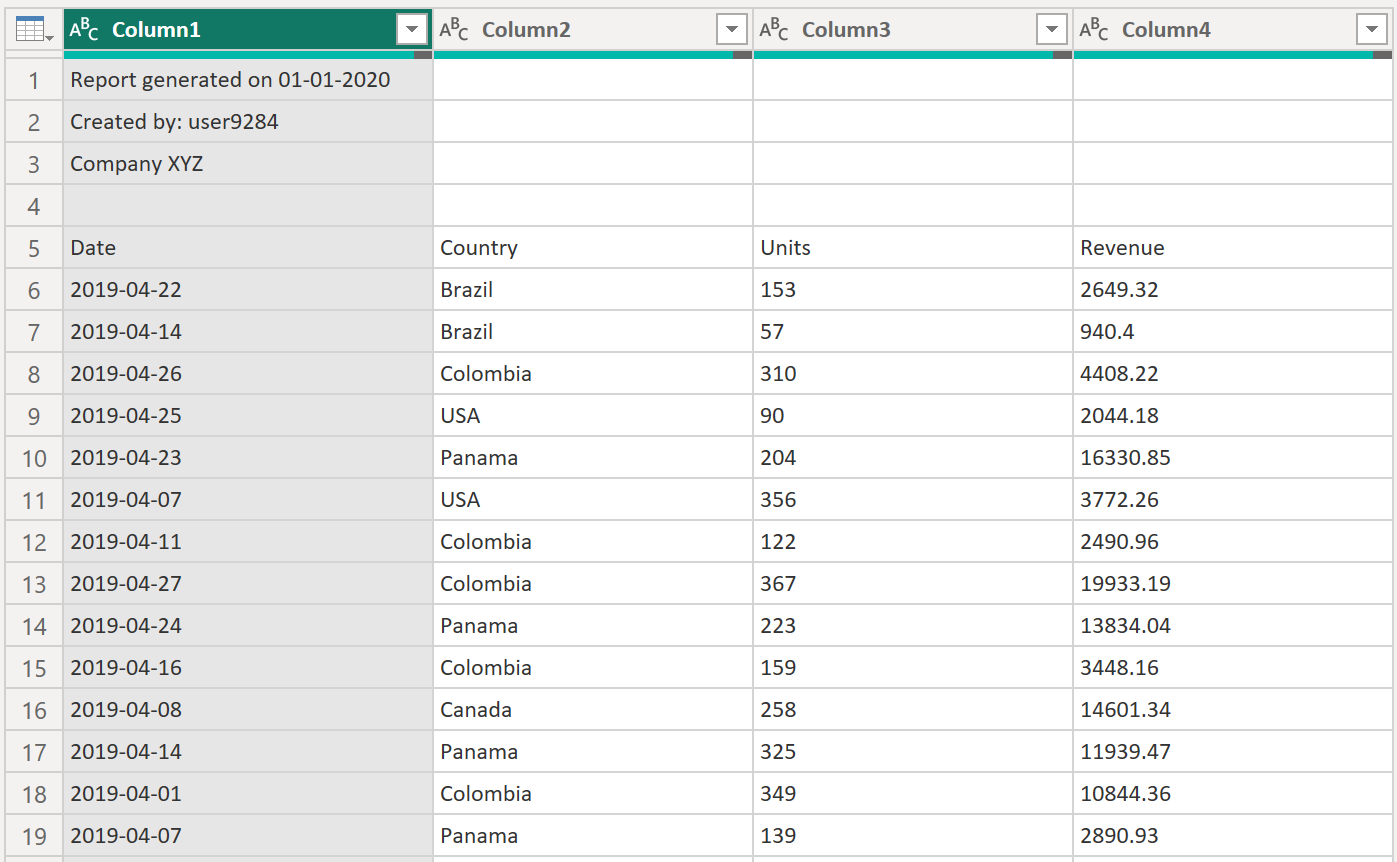 Cuplikan layar data CSV sampel sebelum diproses.