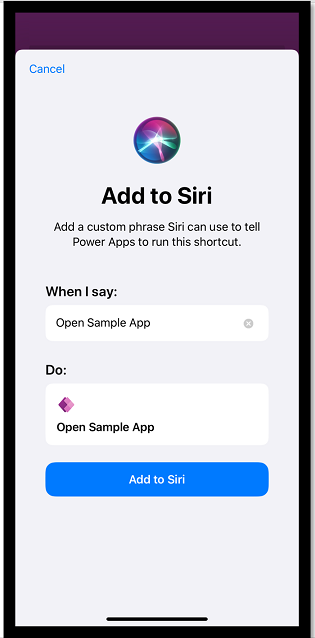 Pilih Tambah ke Siri Pilih Tambah ke Siri.