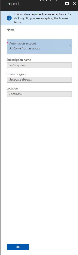 Menyebarkan ke Azure Automation Memerlukan Penerimaan Lisensi