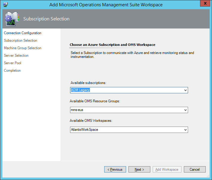 Operations Manager Configuration Workspace