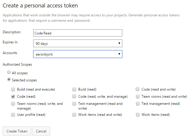 Personal Access Tokens