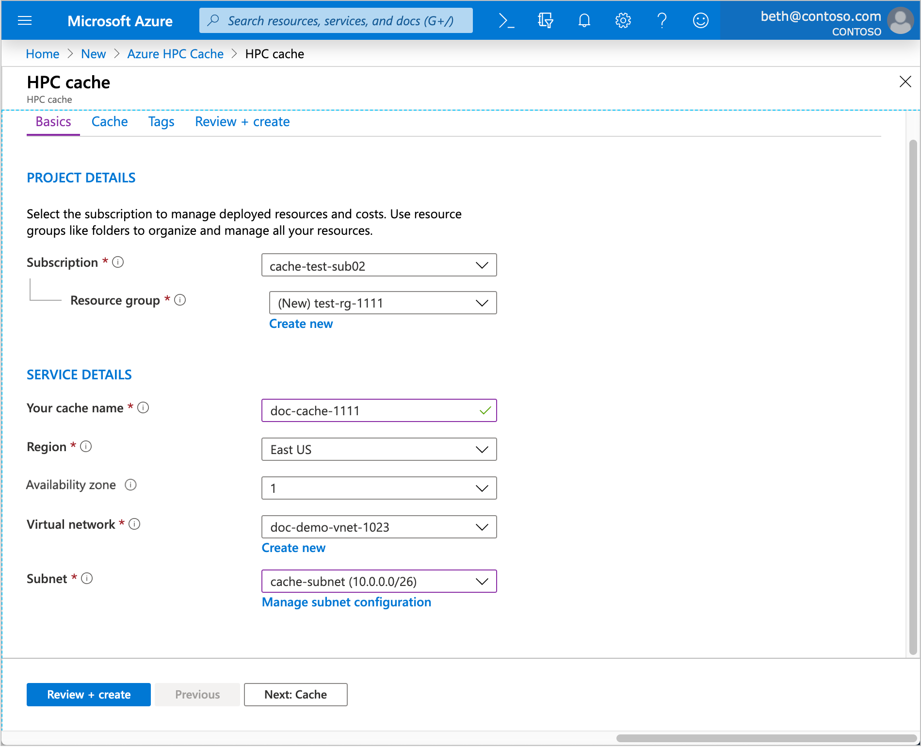 Tangkapan layar dari halaman detail proyek di portal Azure.