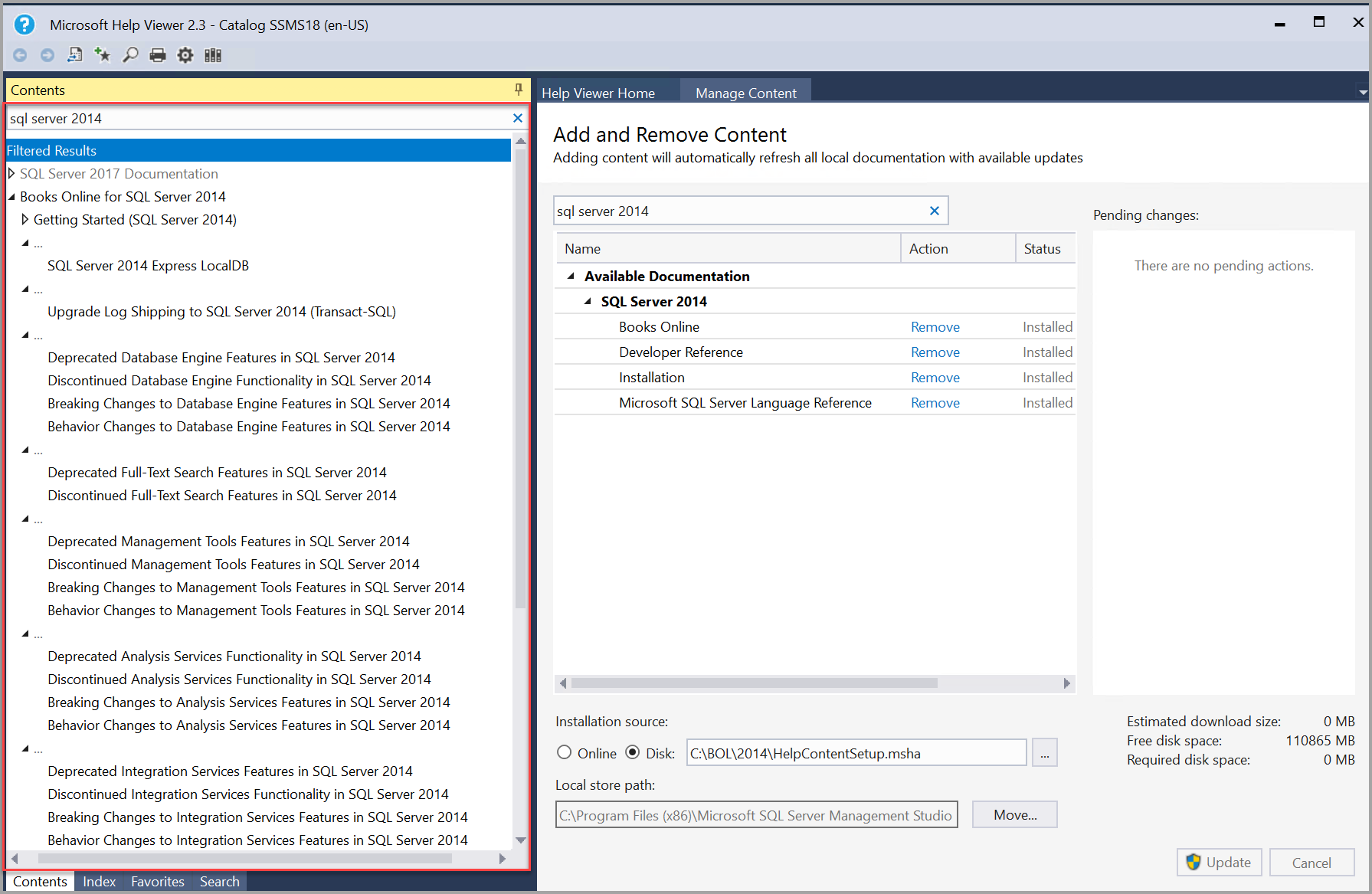 Buku SQL Server 2014 diperbarui secara otomatis