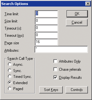 Figure 5 LDP Search Options dialog