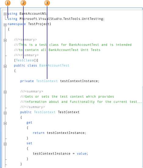 Top section of a sample unit test file