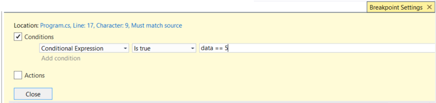 ConditionalBreakpoint Conditional Breakpoint