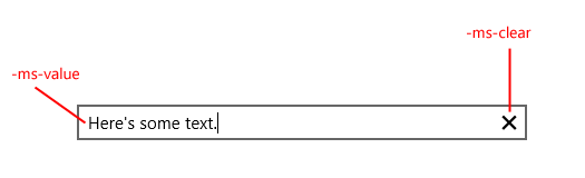 A text input control with values