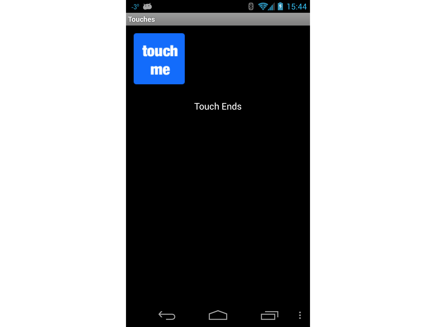 Cuplikan layar aktivitas dengan Touch Ends