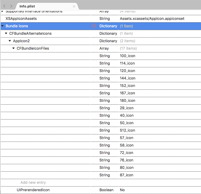 File Info.plist yang telah selesai