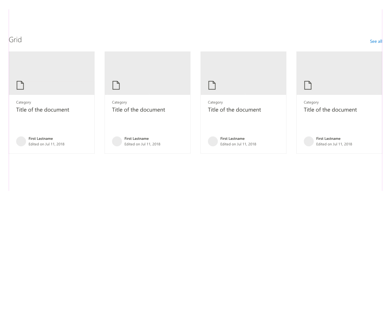 Animated gif showing the Grid layout reflowing across breakpoints
