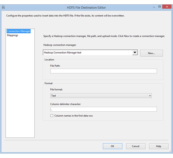 Editor Tujuan File HDFS