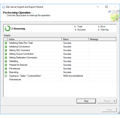 Melakukan halaman operasi wizard Impor dan Ekspor