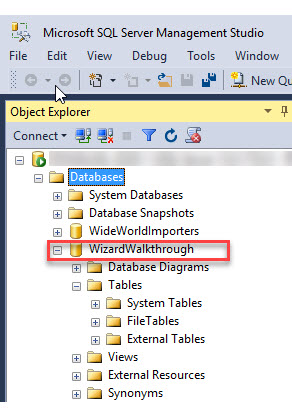 Database tujuan SQL Server