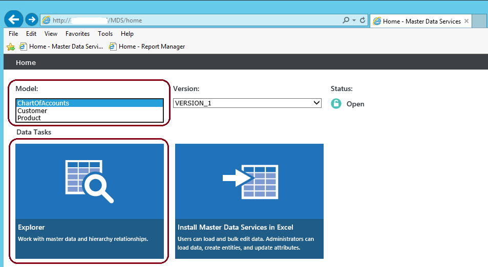 Situs Web MDS, halaman beranda.