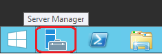 Ikon untuk Manajer Server di bilah tugas Windows Server 2012