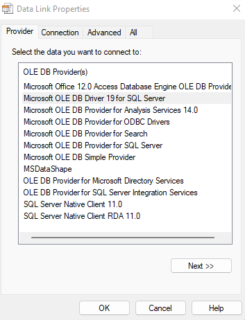 Cuplikan layar penyedia U D L.