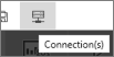Cuplikan layar tombol Koneksi untuk membuka panel Koneksi Server.