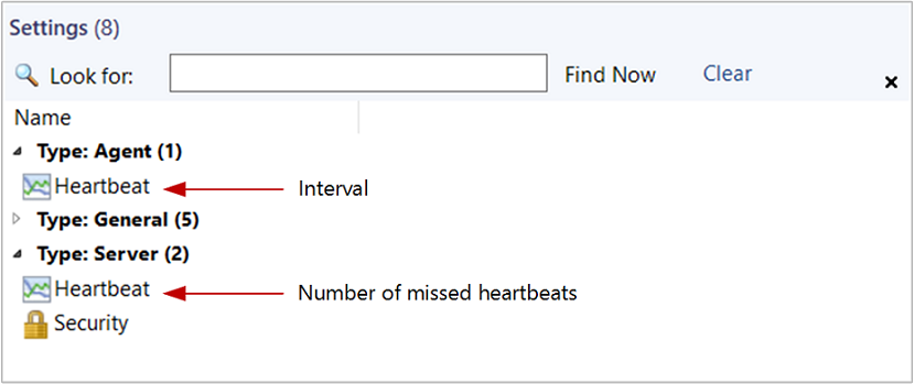 Cuplikan layar memperlihatkan Konfigurasi Pengaturan Heartbeat Global.