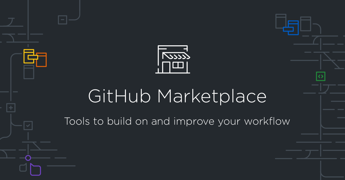 Tampilan yang bertuliskan GitHub Marketplace, alat yang digunakan untuk membangun dan meningkatkan alur kerja Anda.