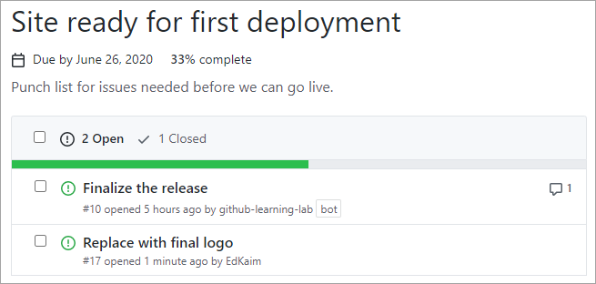 Cuplikan layar situs yang siap untuk penyebaran pertama.