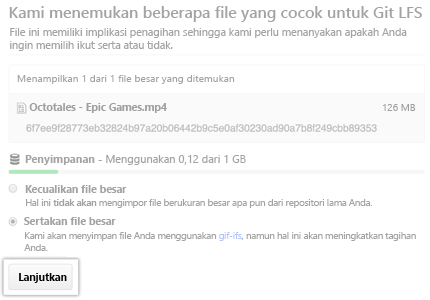 Screenshot of files suitable for Git LFS importer.