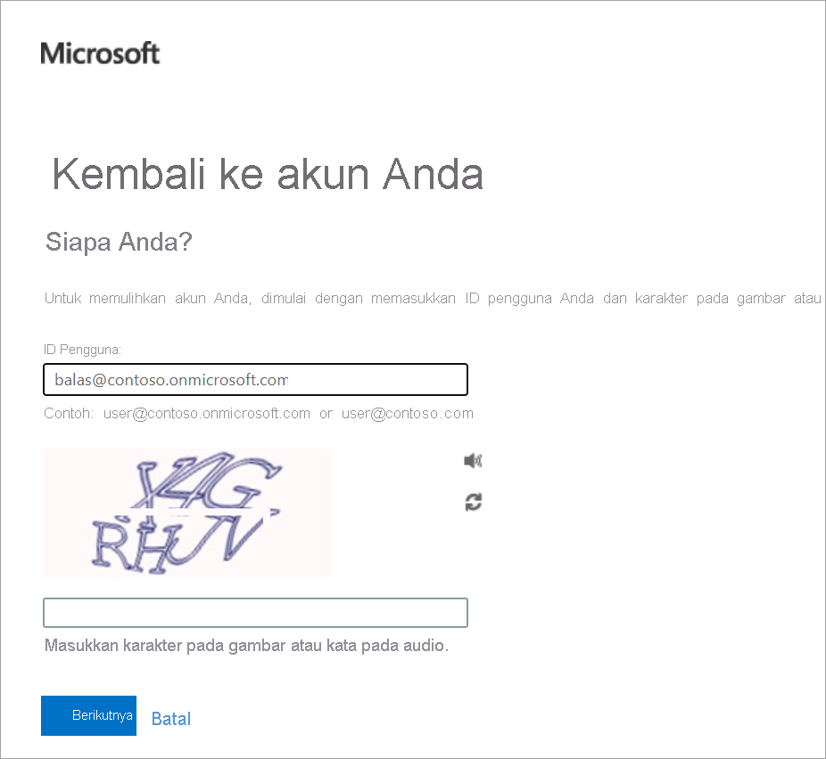 Screenshot that shows the password reset dialog.