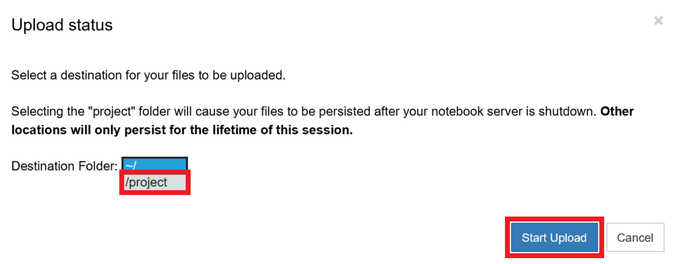 Memilih folder tujuan untuk data.