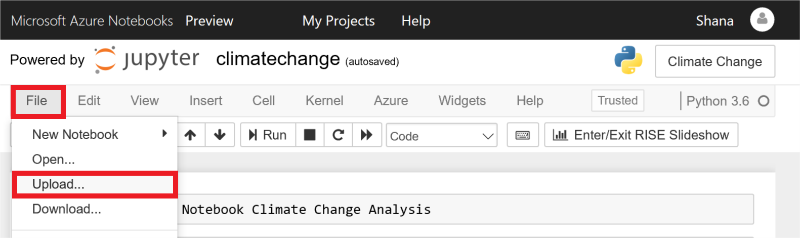 Mengunggah data ke buku catatan.