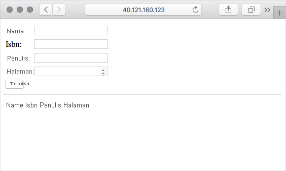 Cuplikan layar halaman web dengan formulir dan tombol pengiriman.