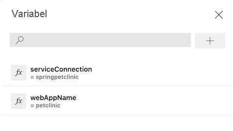 Cuplikan layar menampilkan variabel baru.