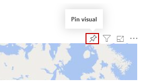 Cuplikan layar tombol Sematkan visual di atas peta.