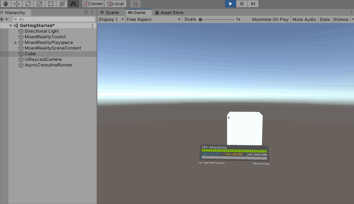 Screenshot of Move the cube.