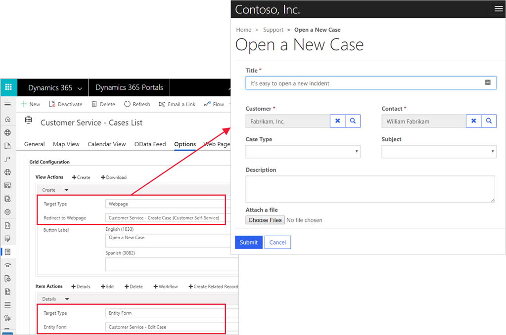 Screenshot of the Case list with the Open a New Case pop-out window.