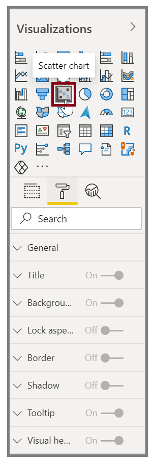 Cuplikan layar tombol Bagan sebar dan opsi pemformatan.