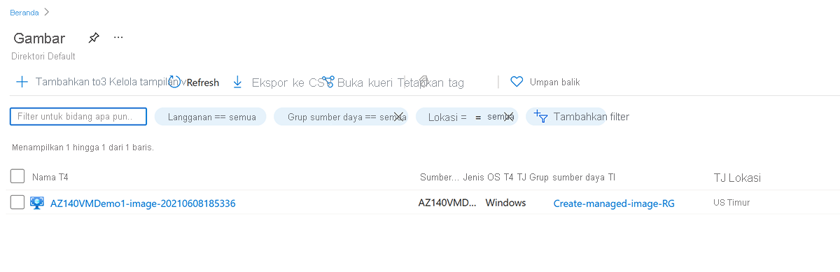 Cuplikan layar pencarian dan pemilihan gambar.