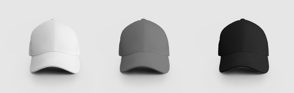 Ilustrasi topi hitam, topi putih, dan topi abu-abu.