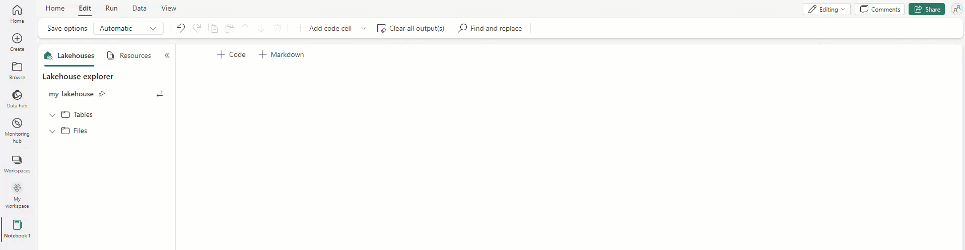 Contoh fitur drag-and-drop yang menghasilkan kode yang diperlukan untuk membaca file.