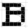 Screenshot showing a 7 point capital B with the crotch between the top and bottom bowls filled.