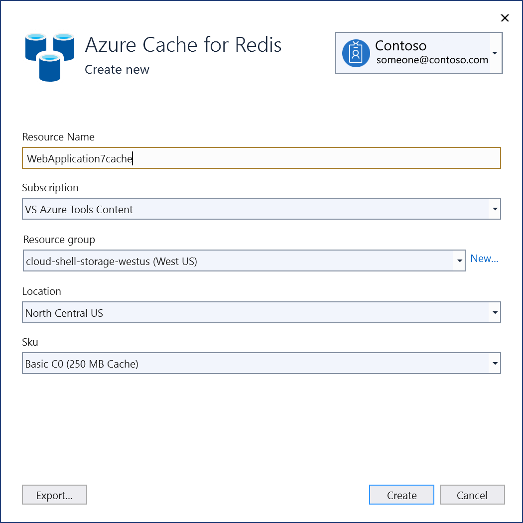 Cuplikan layar halaman baru buat Azure Cache for Redis. Buat disorot.