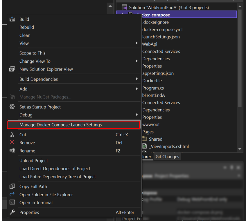 Cuplikan layar item menu konteks