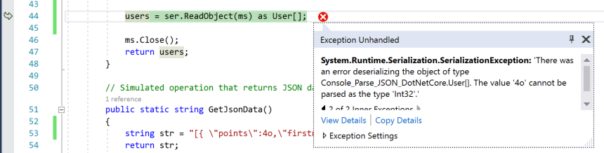 SerializationException terjadi