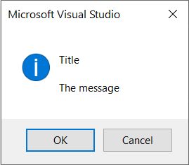 Native Visual Studio message box.