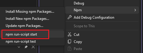 Jalankan skrip mulai dari menu npm